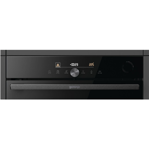 Gorenje, 77 L, pyrolytic cleaning, black - Built-in oven