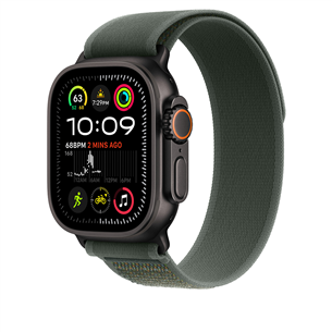 Apple Trail Loop, 49 мм, M/L, черный титан, зеленый - Ремешок для часов