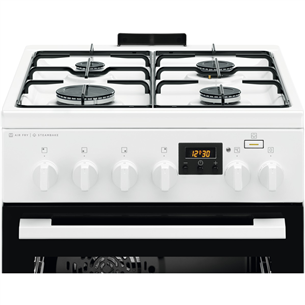 Electrolux 600 Seeria SteamBake, 58 л, ширина 50 см, белый - Газовая плита с электрической духовкой