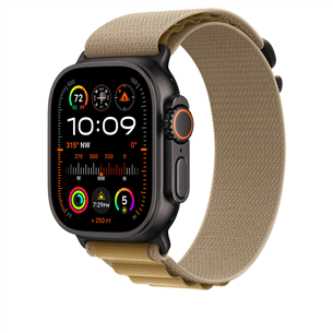 Apple Watch Alpine Loop, 49 мм, Large, черный титан, коричневый  - Ремешок для часов