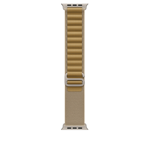 Dirželis Apple Watch Alpine Loop, 49 mm, Medium, natural titanium, tan MXN23ZM/A