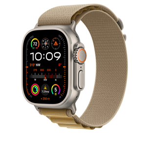 Dirželis Apple Watch Alpine Loop, 49 mm, Medium, natural titanium, tan