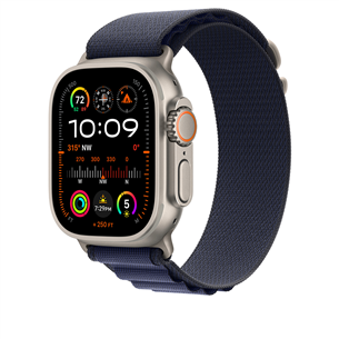 Dirželis Apple Watch Alpine Loop, 49 mm, Medium, natural titanium, navy