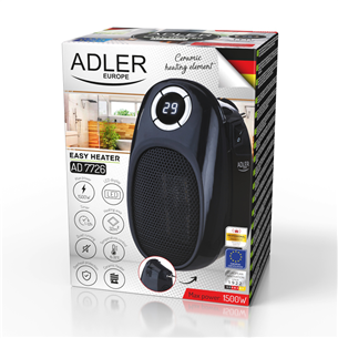 Adler, 1500 W, juodas - Šildytuvas