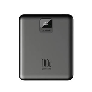 Canyon PB-2008, 100 W, 20000 mAh, dark gray - Power bank