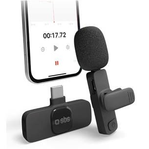 SBS Wireless Microphone, USB-C, черный - Беспроводной микрофон TEMICTYCBTK