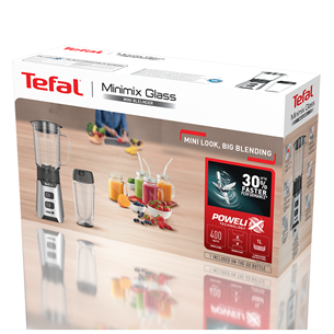 Tefal Minimix, 400 W, silver - Blender + On-the-Go Bottle