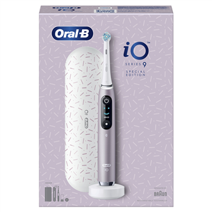 Braun Oral-B iO 9, travel case, rožinis - Elektrinis dantų šepetėlis