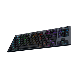 Logitech G915 X Lightspeed, TKL, clicky, US, juoda - Belaidė klaviatūra