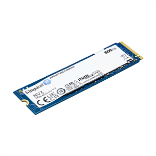 Kingston NV3, 500 GB, M.2, PCIe 4.0, mėlynas - SSD