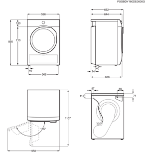 Electrolux 800 UltraCare, 9 kg, depth 63.8 cm - Clothes dryer