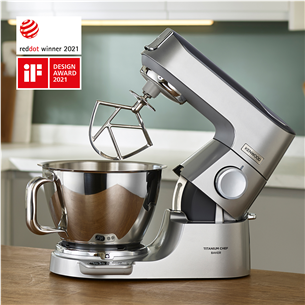 Kenwood Titanium Chef Baker, 5 L/1.6 L, 1200 W, sidabrinis - Virtuvinis kombainas