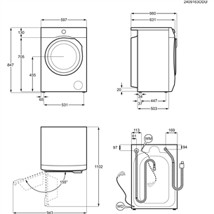 Electrolux 800 UltraCare AutoDose, 10 kg, gylis 63.6 cm, 1400 rpm - Skalbimo mašina