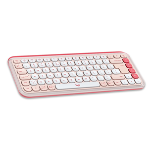 Logitech POP Icon Keys, US, rožinė/balta - Belaidė klaviatūra