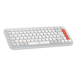 Logitech POP Icon Keys, US, balta/oranžinė - Belaidė klaviatūra