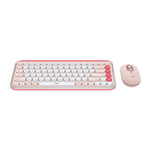 Logitech POP Icon Combo, US, розовый/белый - Беспроводной десктоп