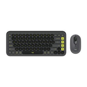 Klaviatūra ir pelė Logitech POP Icon Combo, US, tamsiai pilka/žalia 920-013140