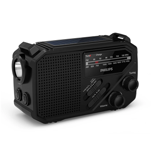 Philips TAR1609, black - Portable radio with flashlight