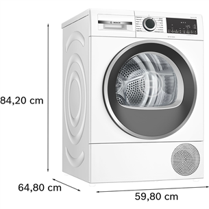 Bosch, Series 6, heat pump, 9 kg, depth 61.3 cm - Clothes dryer