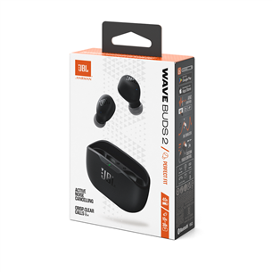 JBL Wave Buds 2, juodos - Belaidės ausinės