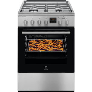 Electrolux Steambake, 58 L, width 60 cm, stainless steel - Gas cooker with electric oven