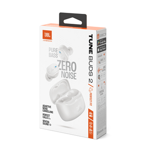 Belaidės ausinės JBL Tune Buds 2, baltos