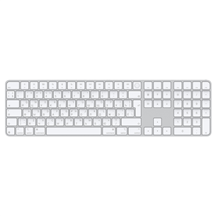 Belaidė klaviatūra  Magic Keyboard with Touch ID and Numeric Keypad, RUS, white