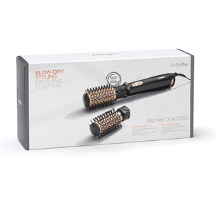 BaByliss Big Hair Dual 1000, 1000 Вт, черный/золотистый - Фен-щетка