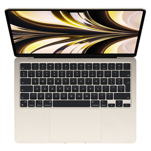 Nešiojamas kompiuteris Apple MacBook Air 13" (2022), M2 8C/8C, 16 GB, 256 GB, RUS, starlight