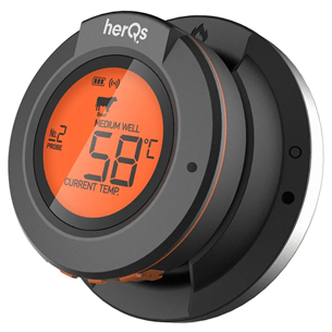 Išmanusis kepimo termometras HerQs Dome thermometer, juodas HERQS003