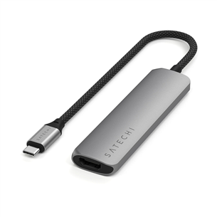 Satechi 4-in-1 USB-C Slim Multiport Adapter 4K, space grey - USB hub