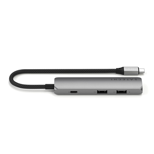 Satechi 4-in-1 USB-C Slim Multiport Adapter 4K, space grey - USB hub