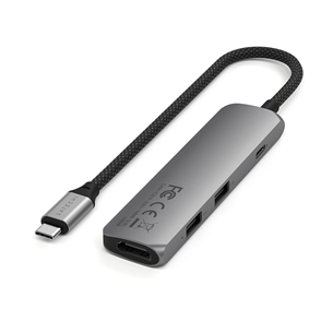 Satechi 4-in-1 USB-C Slim Multiport Adapter 4K, space grey - USB hub