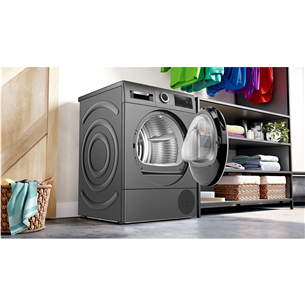 Bosch Series 6, heat pump, 9 kg, depth 61.3 cm, grey - Clothes dryer