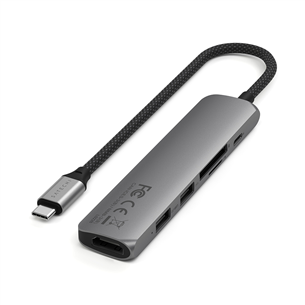 Satechi 6-in-1 USB-C Slim Multiport Adapter, space grey - USB hub