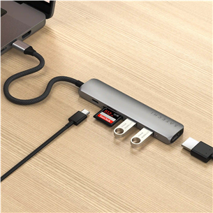 Satechi 6-in-1 USB-C Slim Multiport Adapter, space grey - USB hub