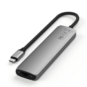 Satechi 7-in-1 USB-C Slim Multiport Adapter with Ethernet, серый - USB-хаб