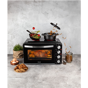 Stollar, 40 L, 3100 W, black - Mini oven with two hotplates