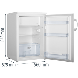 Šaldytuvas Gorenje, 120 L, aukštis 85 cm, baltas