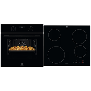 Orkaitė + indukcinė kaitlentė Electrolux 600 SteamBake, 65 L, juoda EOD5H70BZ+LIB60420CK