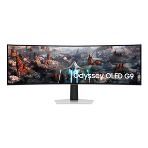 Samsung Odyssey OLED G9 G93SC, 49'', Dual QHD, OLED, 240 Hz, curved, silver - Monitor LS49DG934SUXEN