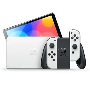 Žaidimų konsolės rinkinys Nintendo Switch OLED + Super Mario Bros. Wonder + NSO 12M, baltas