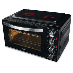 Stollar, 40 L, 3100 W, black - Mini oven with two hotplates