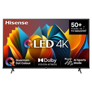 Hisense E7NQ, 43'', 4K UHD, QLED, черный - Телевизор 43E7NQ