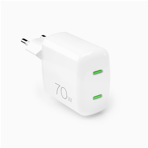 Įkroviklis Puro MiniPro GaN Wall Charger, USB-C, 70W, baltas PUFCMTCUSBCC70WGWHI