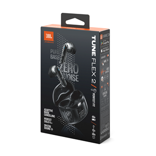 Belaidės ausinės JBL Tune Flex 2 Ghost Edition, juodos