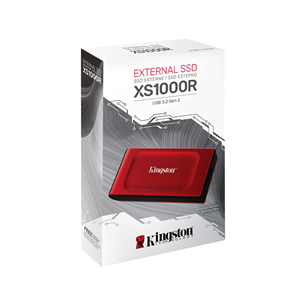 Išorinis SSD diskas Kingston XS1000, 2 TB, raudonas