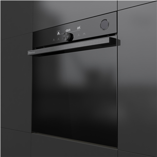 Hisense, 77 L, pyrolytic cleaning, black - Built-in oven