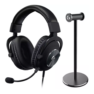 Ausinių komplektas Logitech G Pro X + Stovas, juodos 991-000358