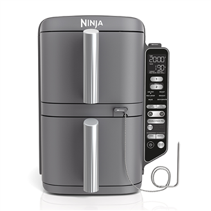 Karšto oro gruzdintuvė su termometru Ninja Double Stack XL 9.5L, 2470 W, pilka SL451EU